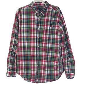 American‎ Eagle Athletic Fit Long Sleeve Cotton Shirt Men Plaid Size Large